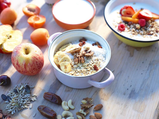 Healthy breakfast with nuts
