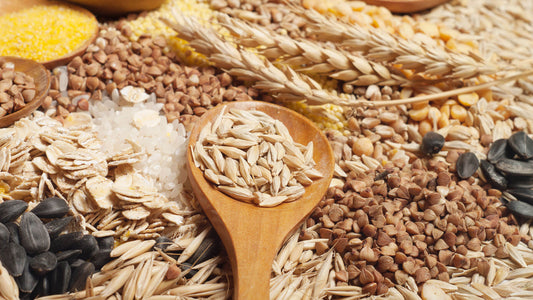 Grain collection with wooden spoon